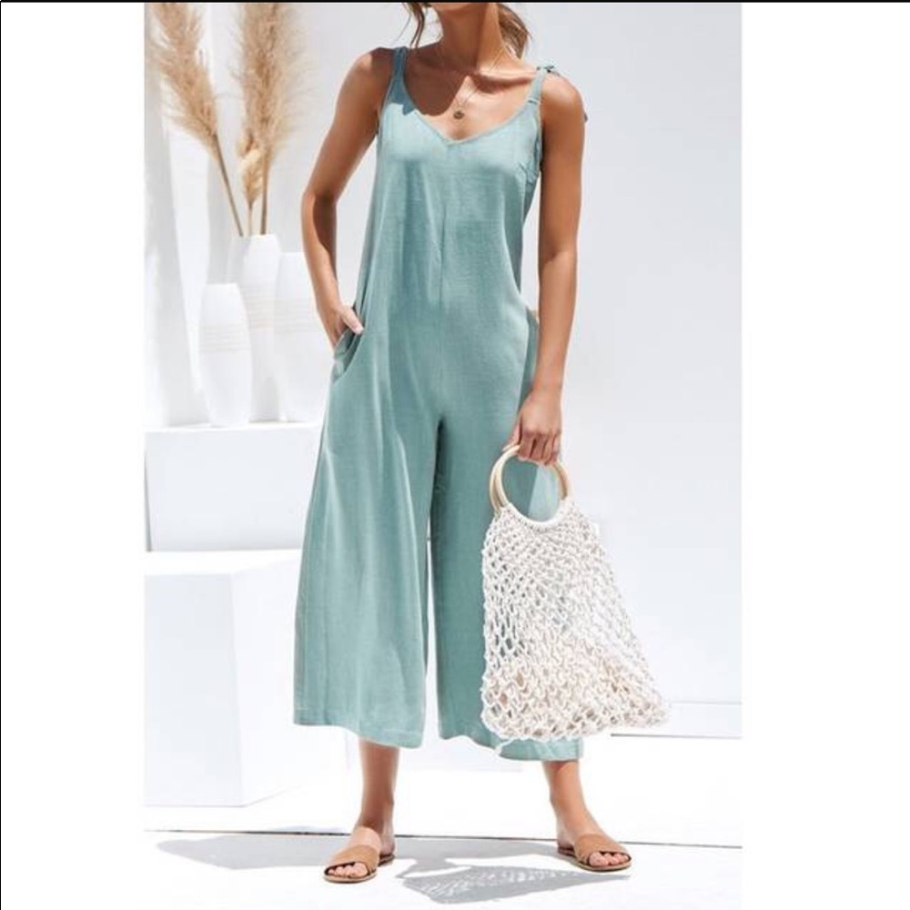 Linen Baby Blue Jumpsuit